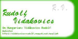 rudolf vidakovics business card