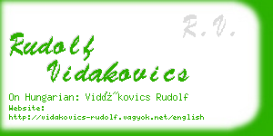 rudolf vidakovics business card